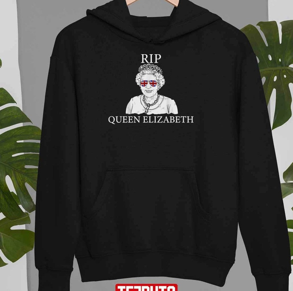 Rip Queen Elizabeth II Sunglasses British Crown Unisex Sweatshirt