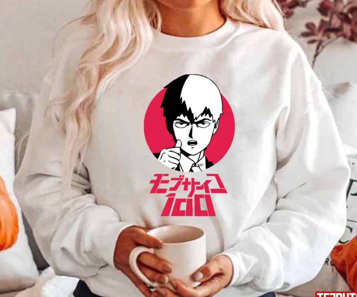 Reigen Arataka Mp100 Red Portrait Unisex Hoodie