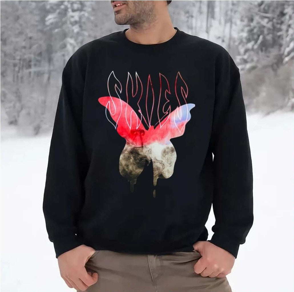 Red Roses Butterfly Smoke Lil Skies Unisex Sweatshirt