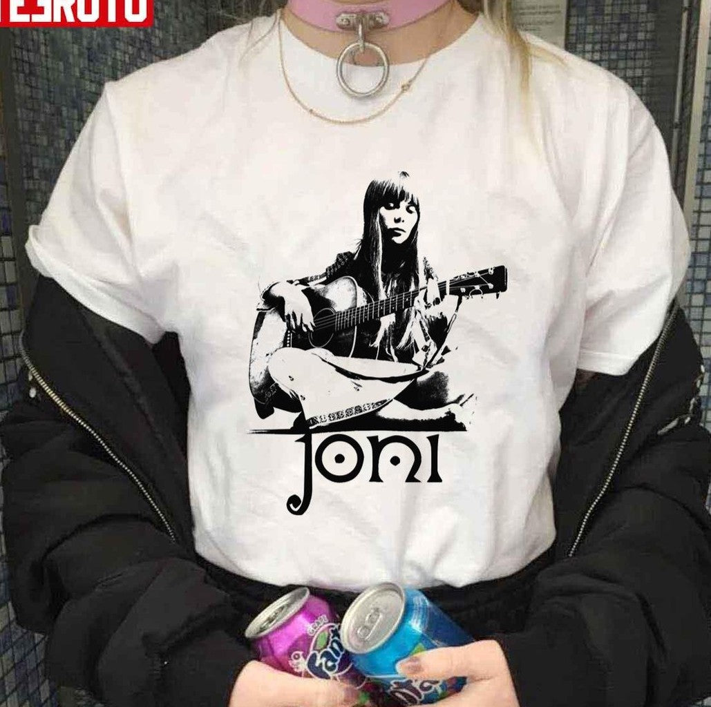 Roberta Joan Joni Mitchell Joni Mitchell Playing Guitar Unisex T-Shirt