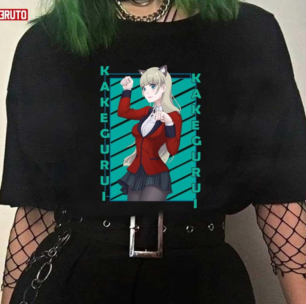 Ririka Momobami Kakegurui Kakegurui Twin Color Stripe Design Unisex T-Shirt