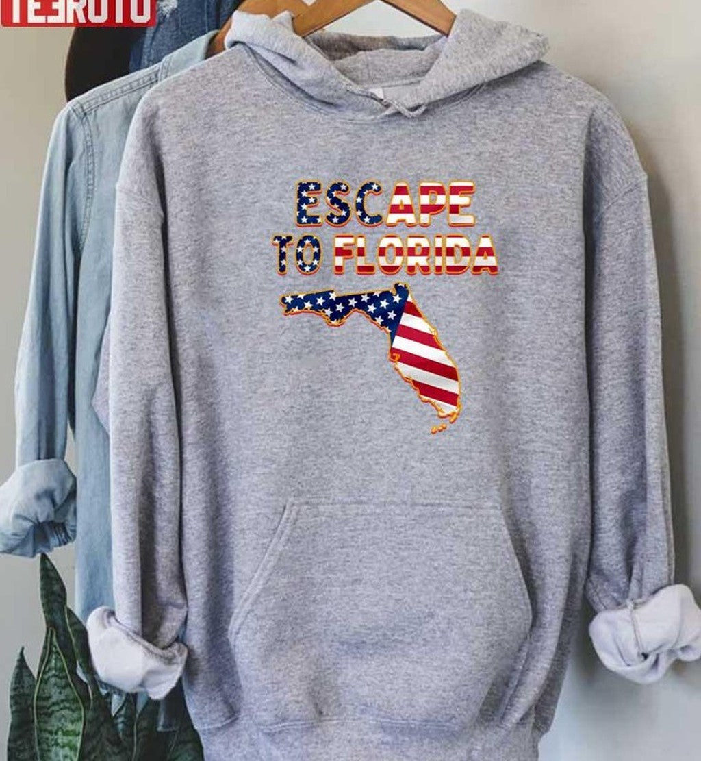 Ron Desantis Escape To Florida American Flag Unisex Sweatshirt