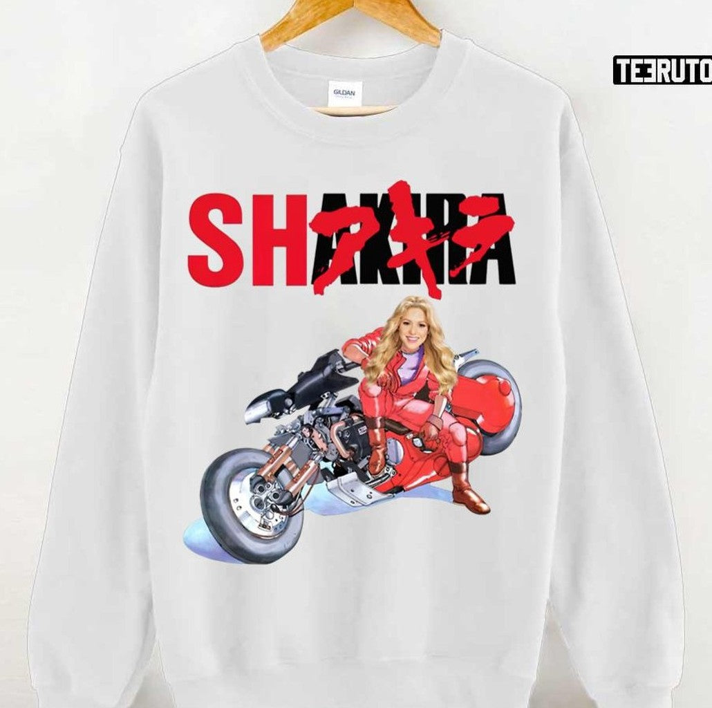 Beautiful Motorcyclist Shakira Akira Inspired Unisex T-shirt