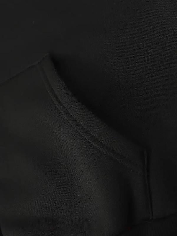 Letter Print Men's Casual Hoodie with Drawstring Pockets, Regular Fit Sweatshirt, 2000s Y2K Clothes for Fall & Winter, Fashionable WearÂ