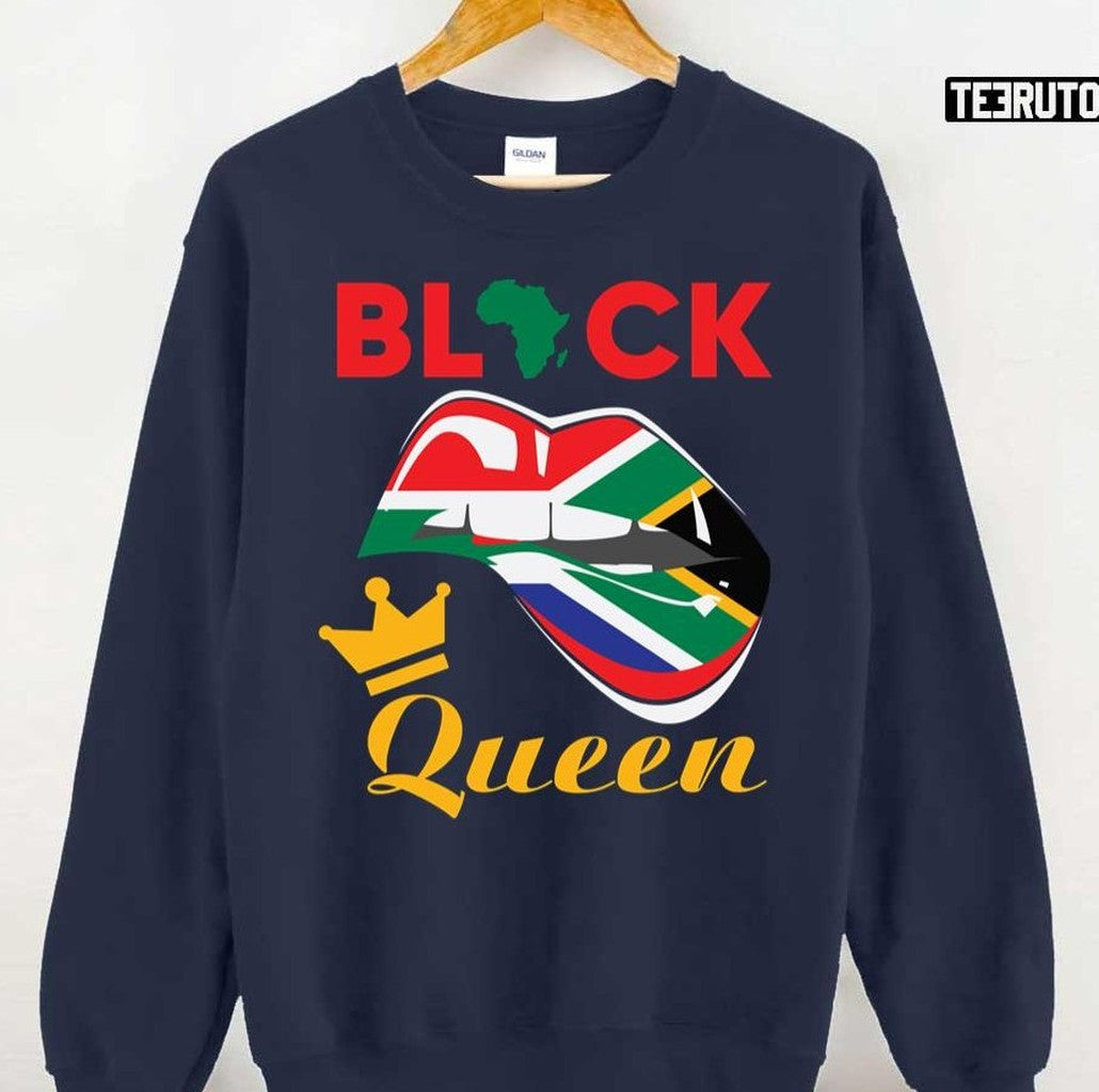 Black History Month Queen Lips Flag Unisex T-Shirt