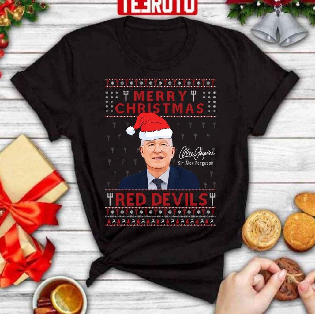 Sir Alex Ferguson Manchester United Merry Christmas Red Evil Unisex Sweatshirt