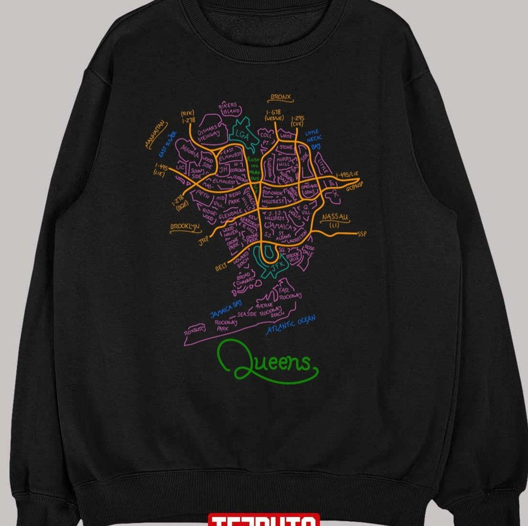 Queens Maps Design Unisex T-Shirt