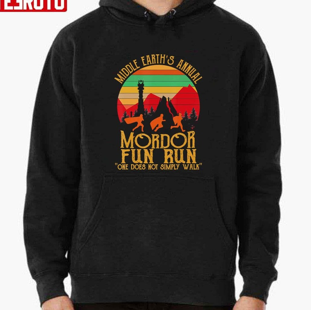 Mordor Fun Run One Does Not Simply Walk Vintage Retro Unisex T-shirt
