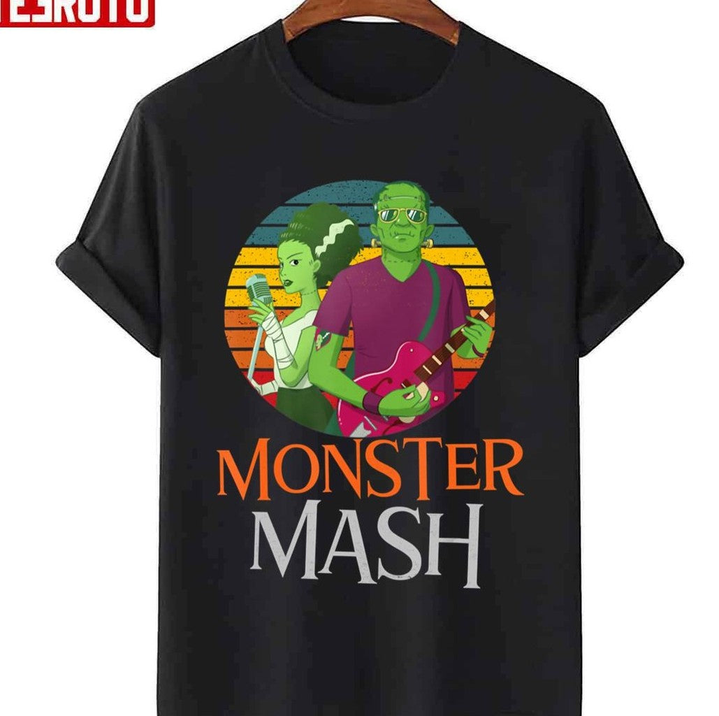 Monster Mash Frankenstein And Bride Rock Band Halloween Unisex Sweatshirt