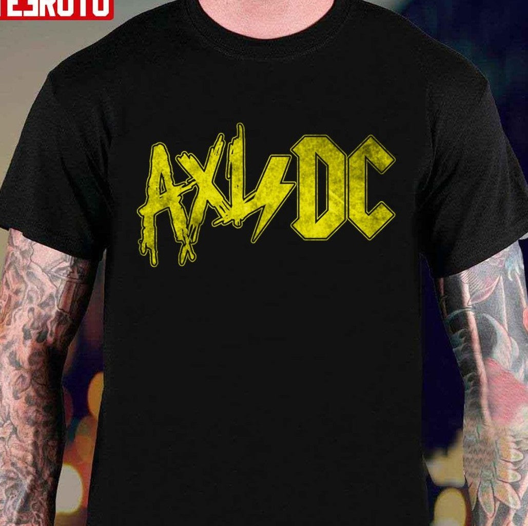 Axl DC ACDC Logo Inspired Yellow Logo Retro Unisex T-Shirt