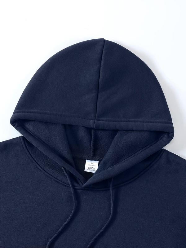 Letter Print Men's Long Sleeve Hoodie, Drawstring Pocket Sweatshirt, Casual Spring & Fall Men's Fashion, Streetwear Essentials, MenswearÂ