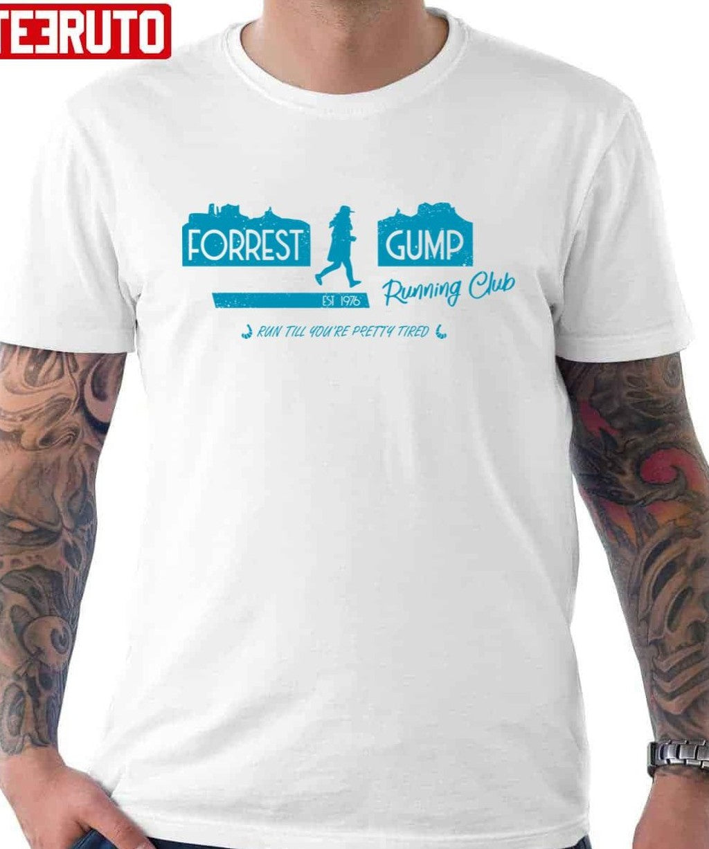 Run Till You're Pretty Tired Forrest Gump Running Club Blue Unisex Hoodie
