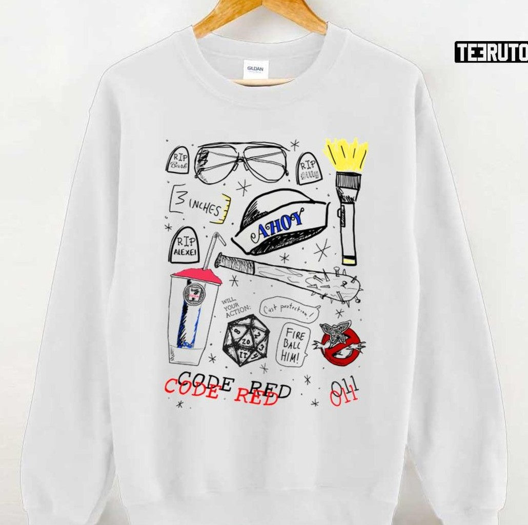 Stranger Things Flash Code Red Iconic Tools Unisex Sweatshirt