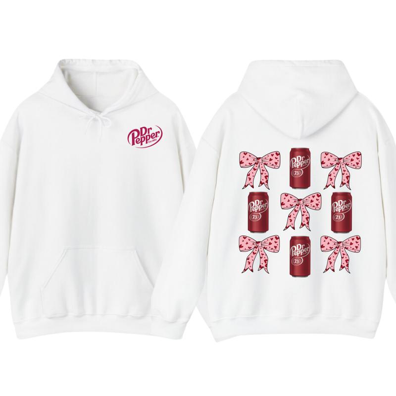 Dr Pepper Coquette Bow Pink T-Shirt Hoodie, Full color, unisex
