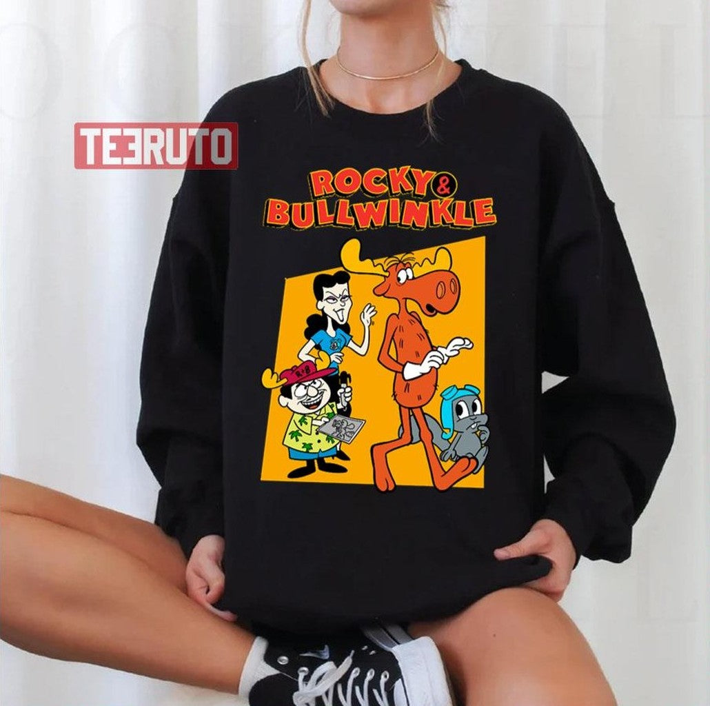 Orange Design Rocky And Bullwinkle Unisex T-Shirt