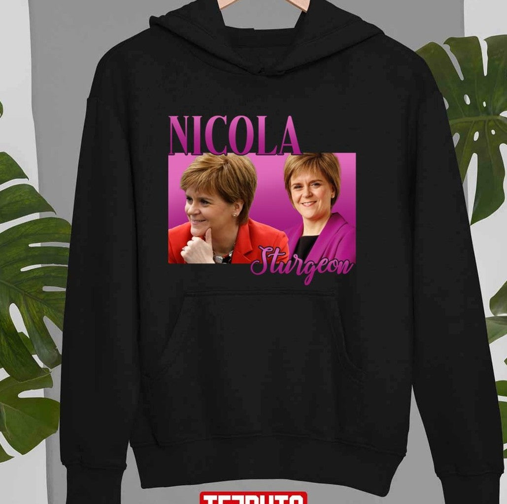 Pink Nicola Sturgeon Retro Homepage Graphic Unisex T-Shirt