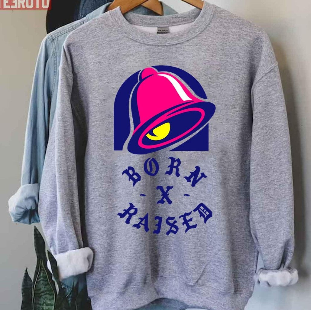 Tacos Purple Color Bell Born X Raised Unisex Sweatshirt