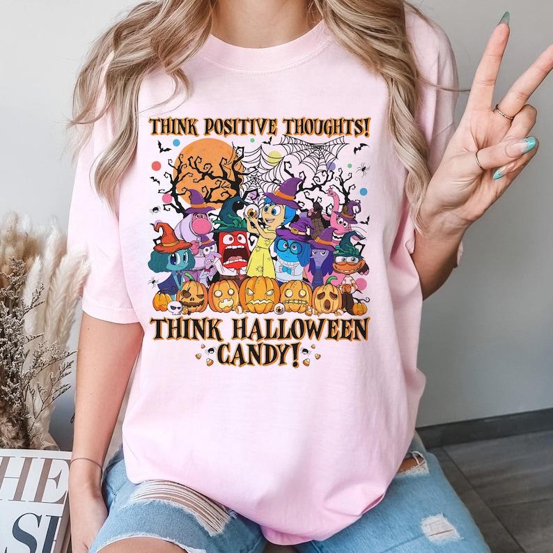 Inside Out Halloween Shirt, Think Positive Thoughts Shirt, Halloween Tee, Inside Out Halloween Matching Shirts, Joy Halloween Tee, Full Color, Graphic