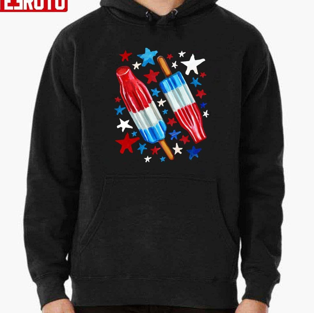 Patriotic Rocket Pop And Stars Pattern Unisex T-Shirt