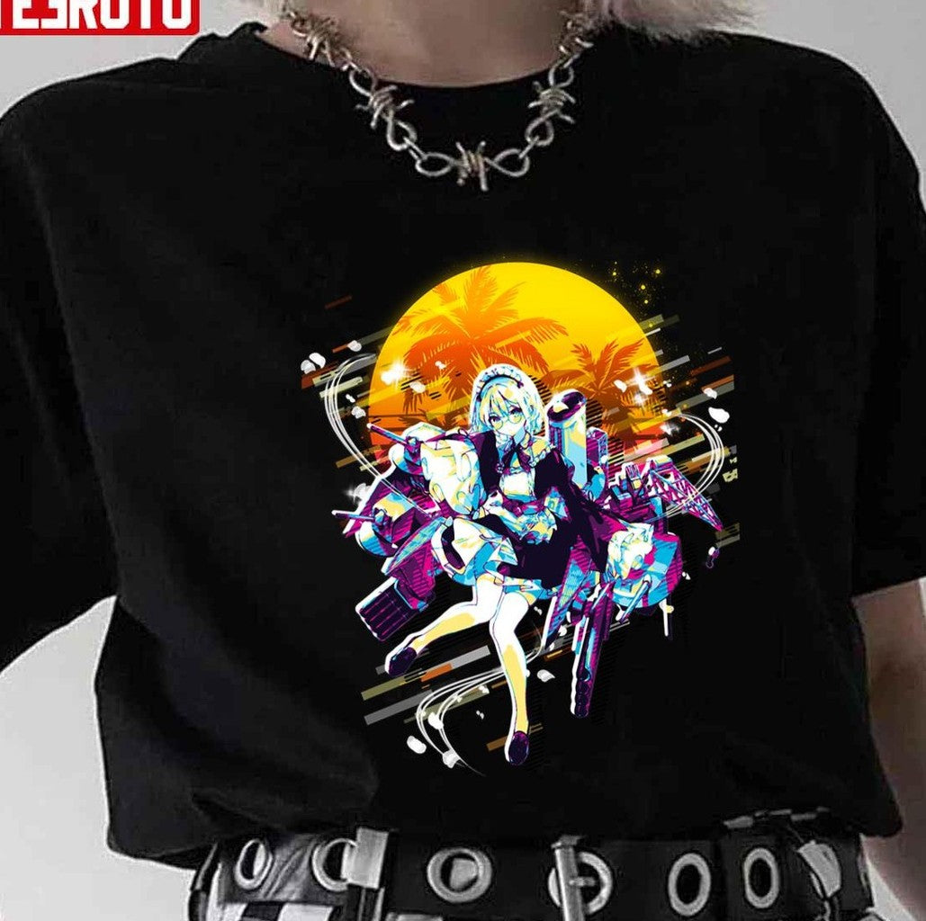 Neon Retro Azur Lane Enterprise Girl Unisex T-shirt