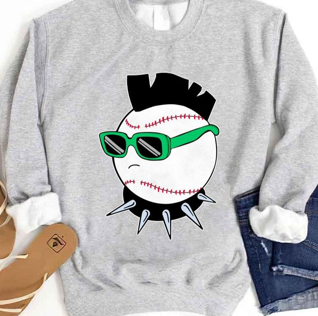 Punk Baseball Sport Ball Unisex Sweatshirt
