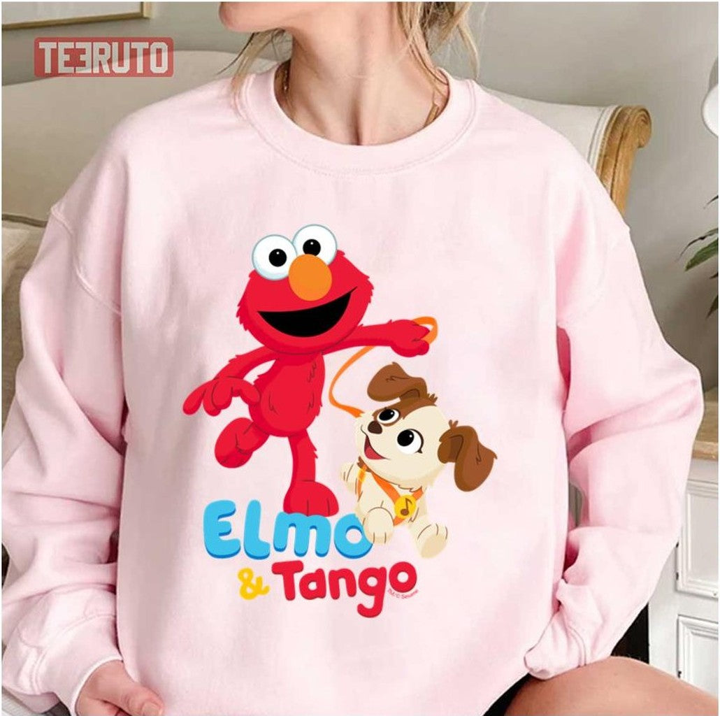 Red Sesame Street Elmo & Tango Running Unisex T-Shirt