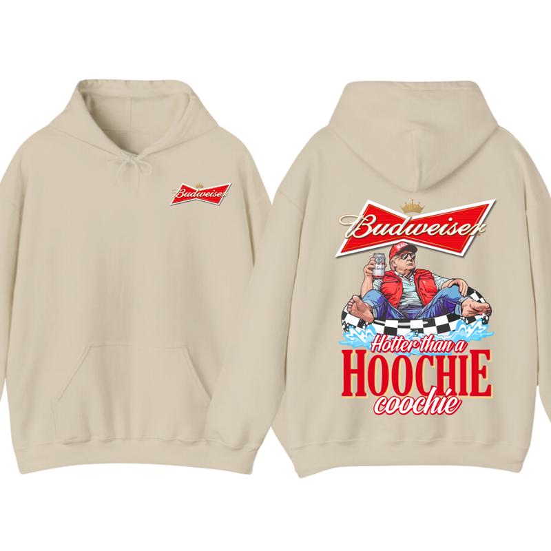 Budweiserr, Beer, Budweiser Hotter than a Hoochie Coochie Beer 2 Sides Hoodie, For Men, For Women