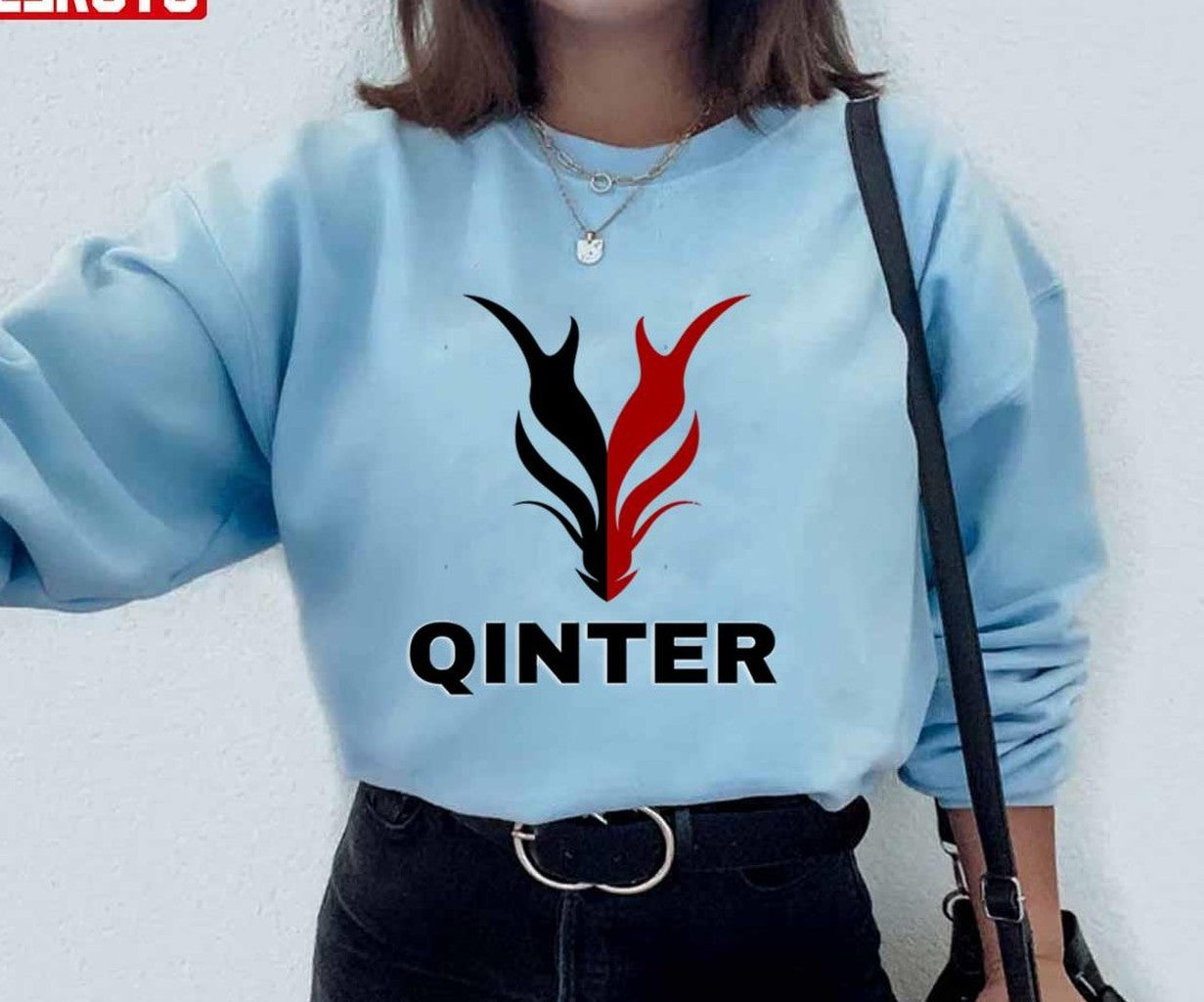 Black And Red Logo Qinter Unisex Sweatshirt
