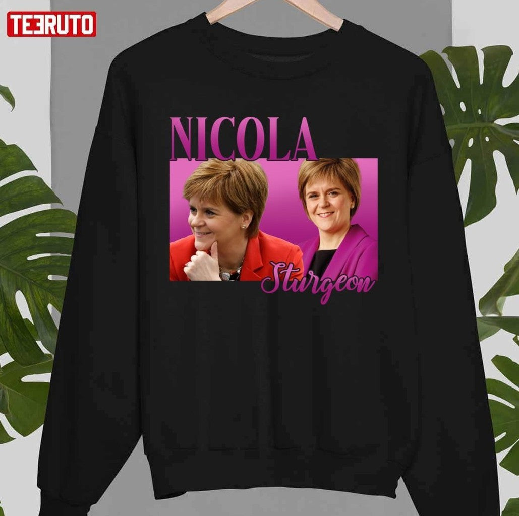 Pink Nicola Sturgeon Retro Homepage Graphic Unisex T-Shirt