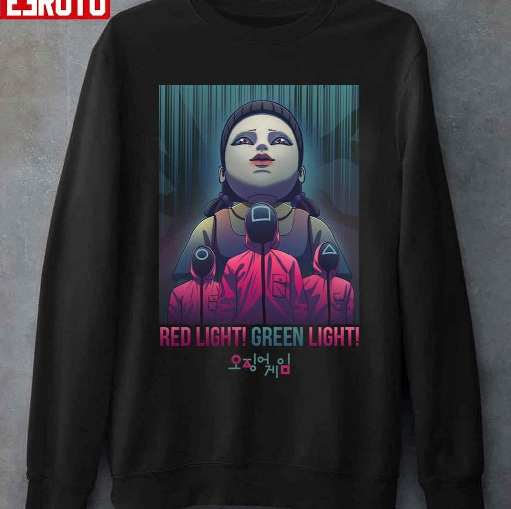 Awesome Squid Game Doll Red Light Green Light Masked Guards Unisex Sweatshirt