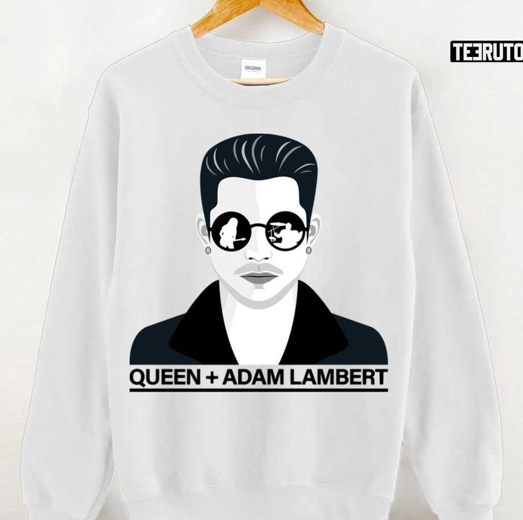 Queen Adam Lambert Grayscale Portrait Unisex T-Shirt