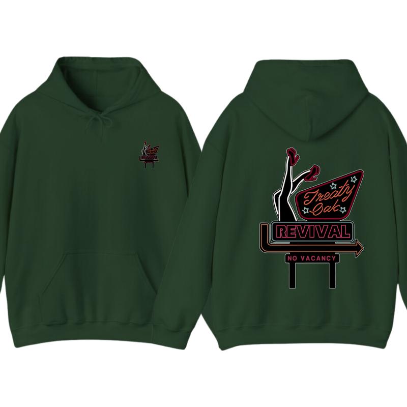 Treaty Oak Revival hoodie, Retro Neon Sign, Inspired Design With Bold Graphics Menswear Sweaters Tops Wetsuit Casual Long Sleeve Pullover