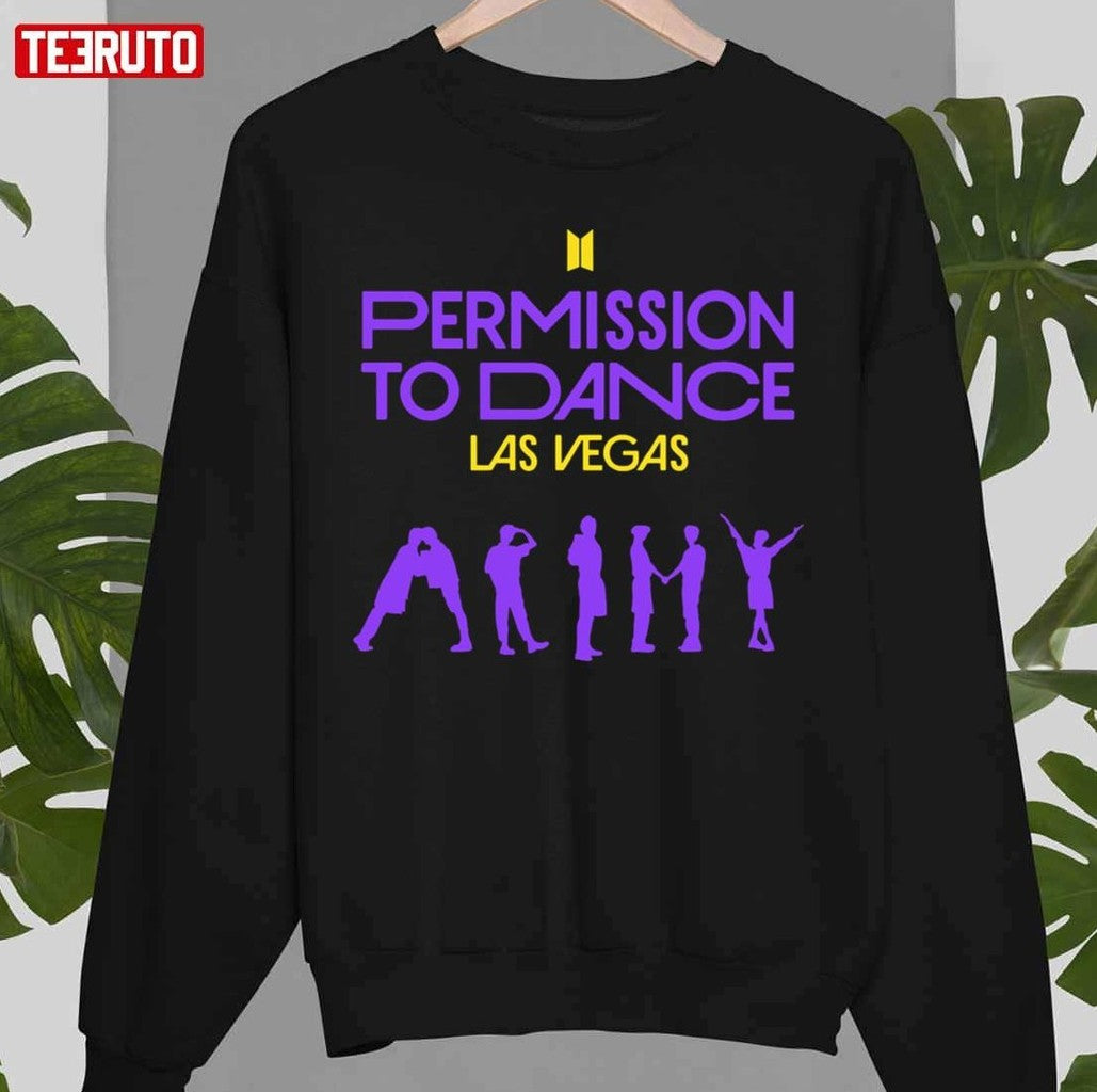 Permission To Dance Concert Bts Army Silhouette Purple Unisex T-Shirt