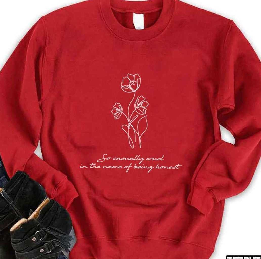 Red Taylor Flower Vintage Unisex Sweatshirt