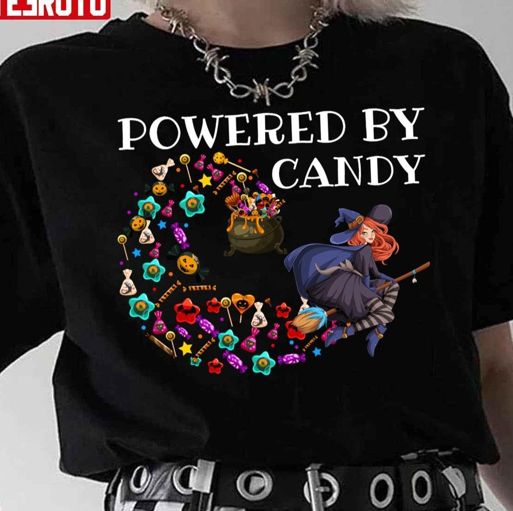 Powered By Candy Witch Candy Halloween Unisex T-Shirt
