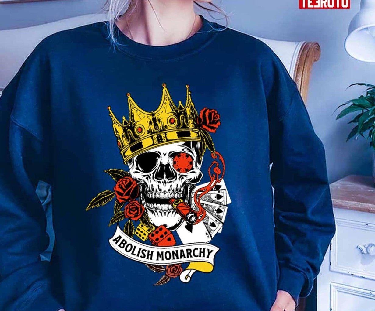 Anti Monarchy Abolish Royals Skull Art Unisex T-Shirt