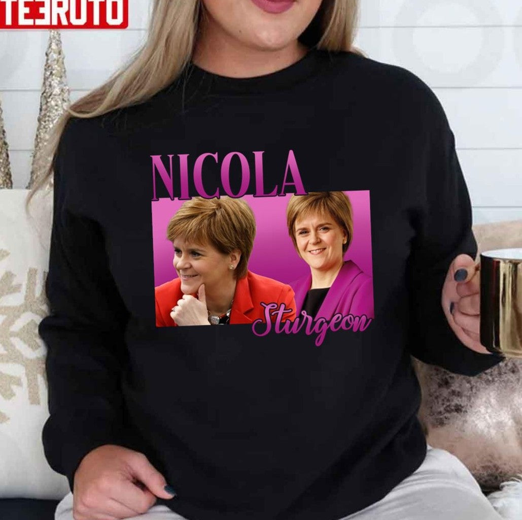 Pink Nicola Sturgeon Retro Homepage Graphic Unisex T-Shirt