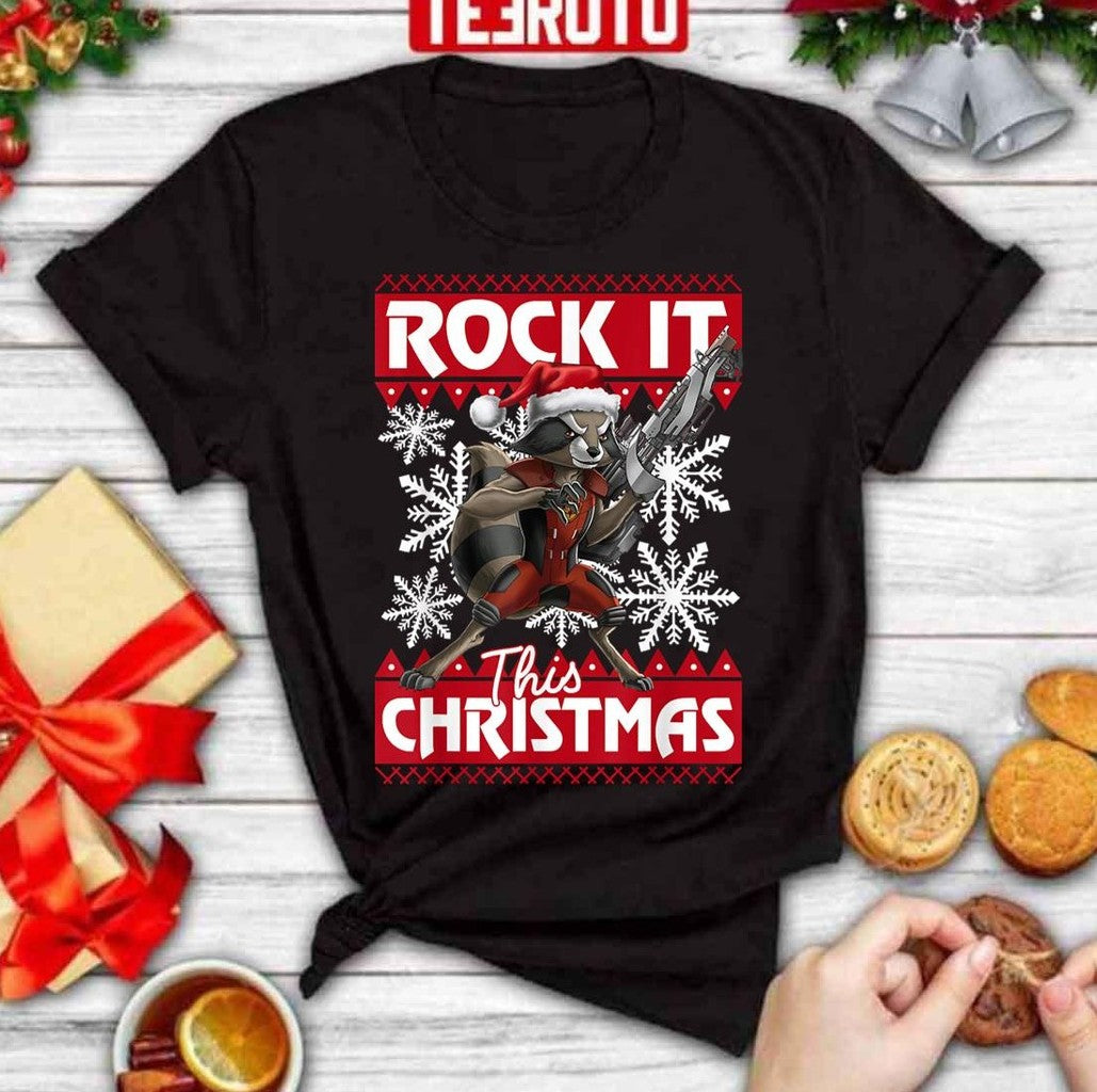 Rock It This Christmas Marvel Rocket Raccoon Unisex Sweatshirt