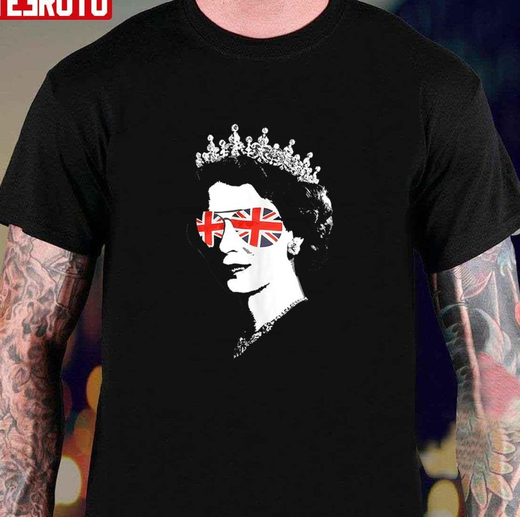 Queen Elizabeth II Sunglasses British Crown Union Jack Meme Graphic Unisex Hoodie