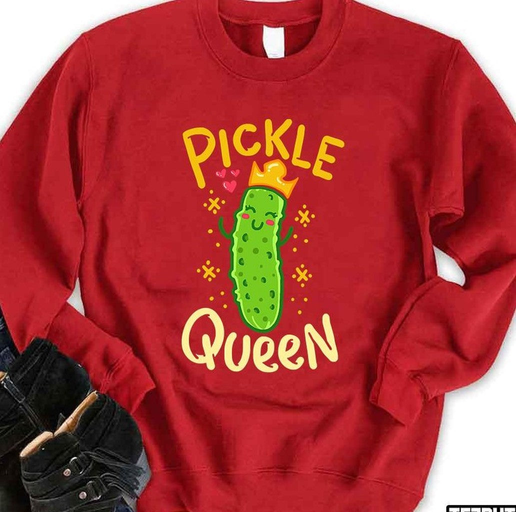 Pickle Queen Vegan Funny Cucumber Vegetable Unisex Sweatshirt