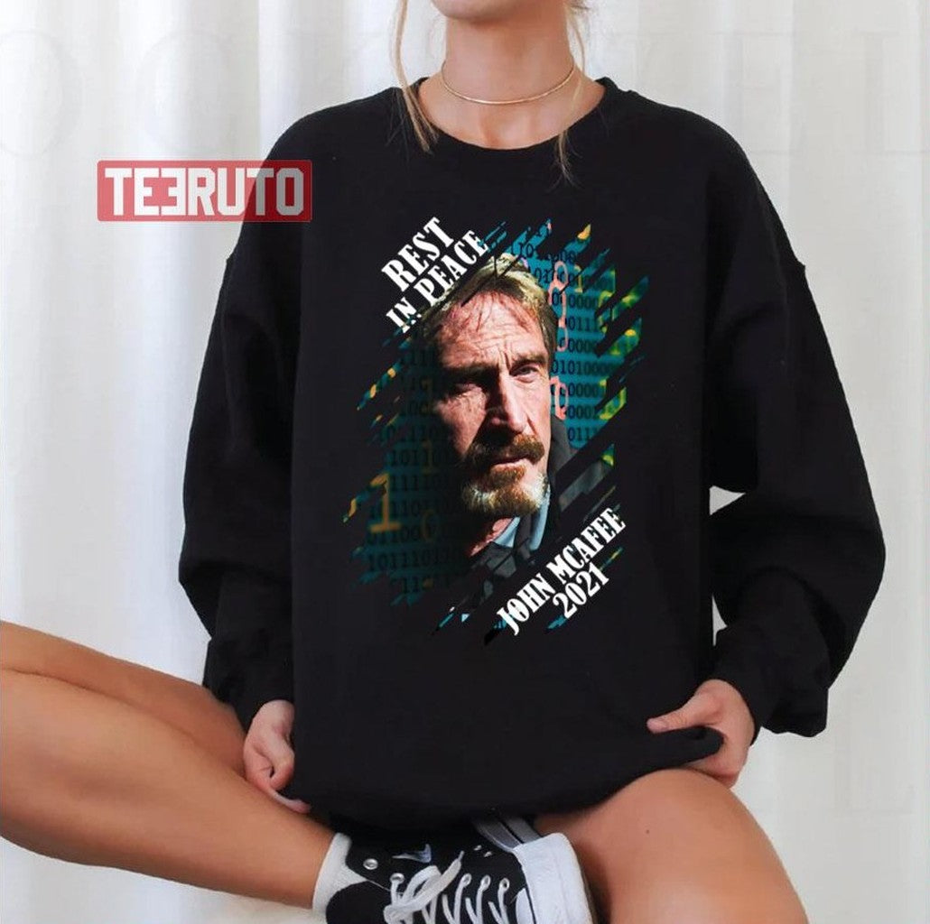 Rip 1945 2021 Graphic Mcafee Never Forget John Mcafee Unisex T-Shirt