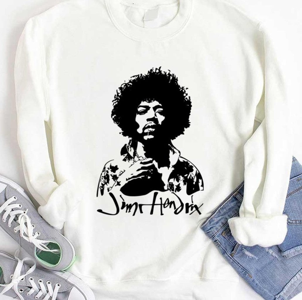 Rock Song Jimi Hendrix Art Black And White Unisex T-Shirt