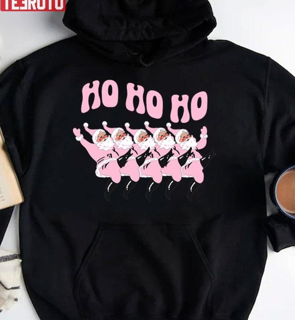 Pink Christmas Retro Santa Funny Christmas Unisex Sweatshirt