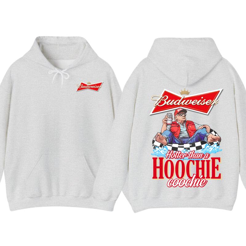 Budweiserr, Beer, Budweiser Hotter than a Hoochie Coochie Beer 2 Sides Hoodie, For Men, For Women