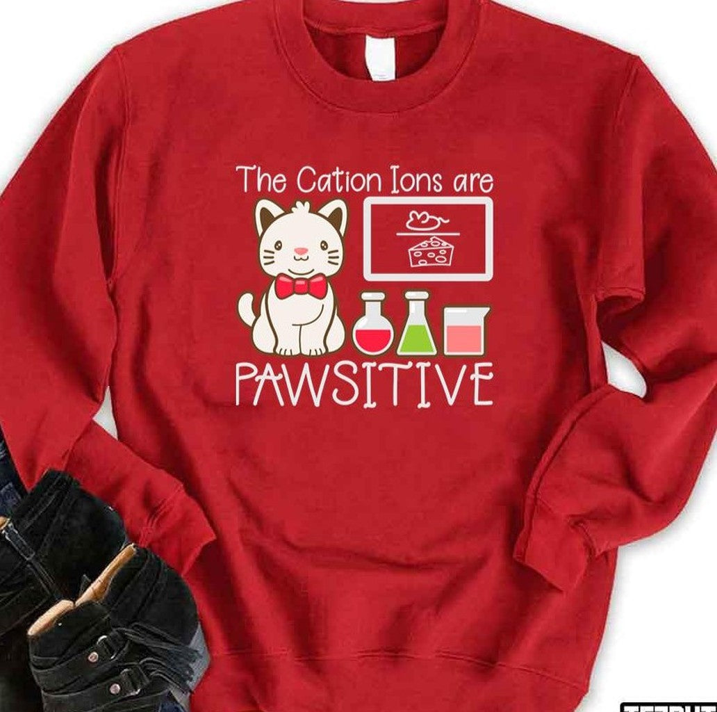 The Cationions Are Positive Funny Cat Chemistry Unisex T-Shirt