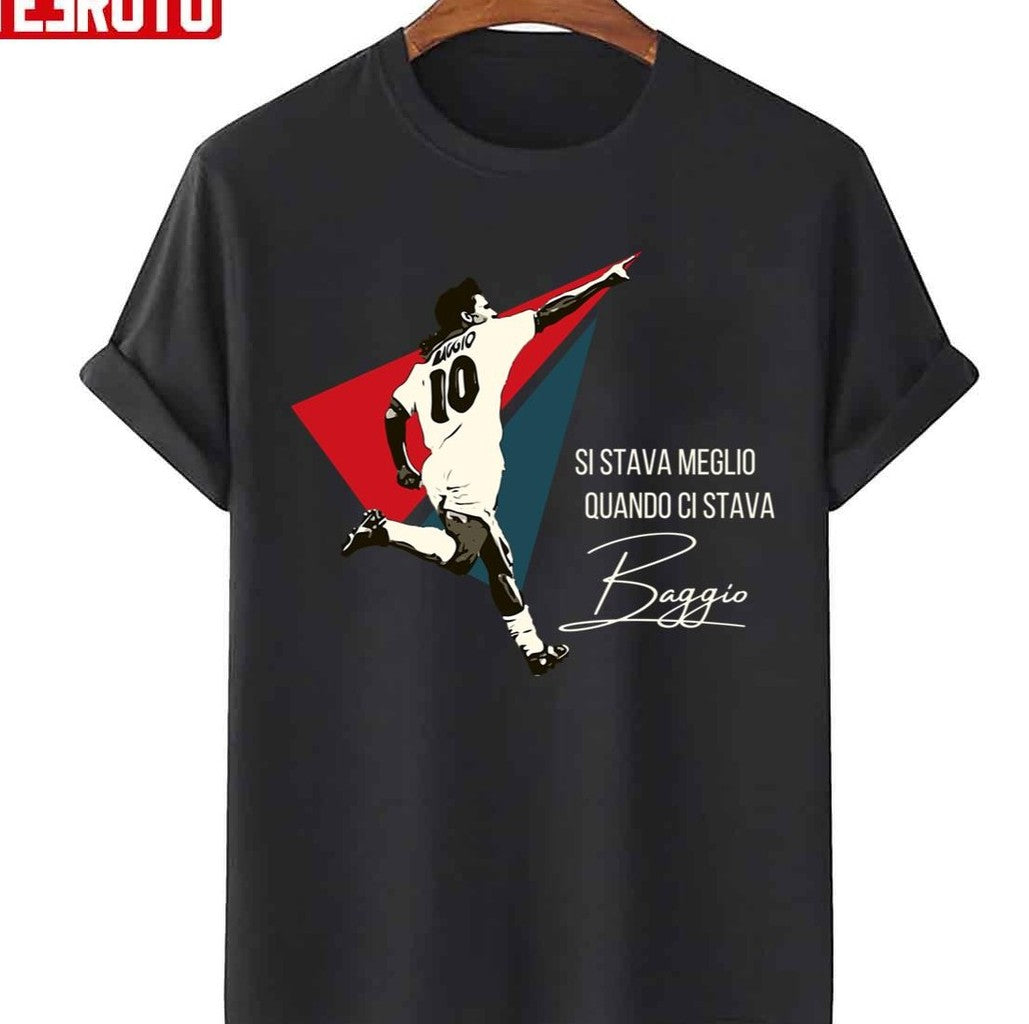 Si Stava Meglio Quando Ci Stava Roberto Baggio Signature Unisex Hoodie