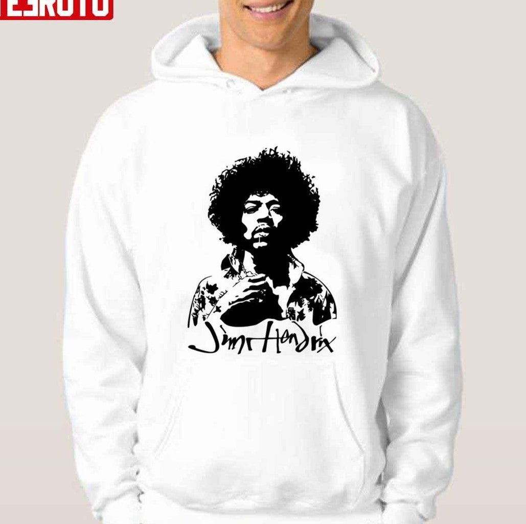 Rock Song Jimi Hendrix Art Black And White Unisex T-Shirt