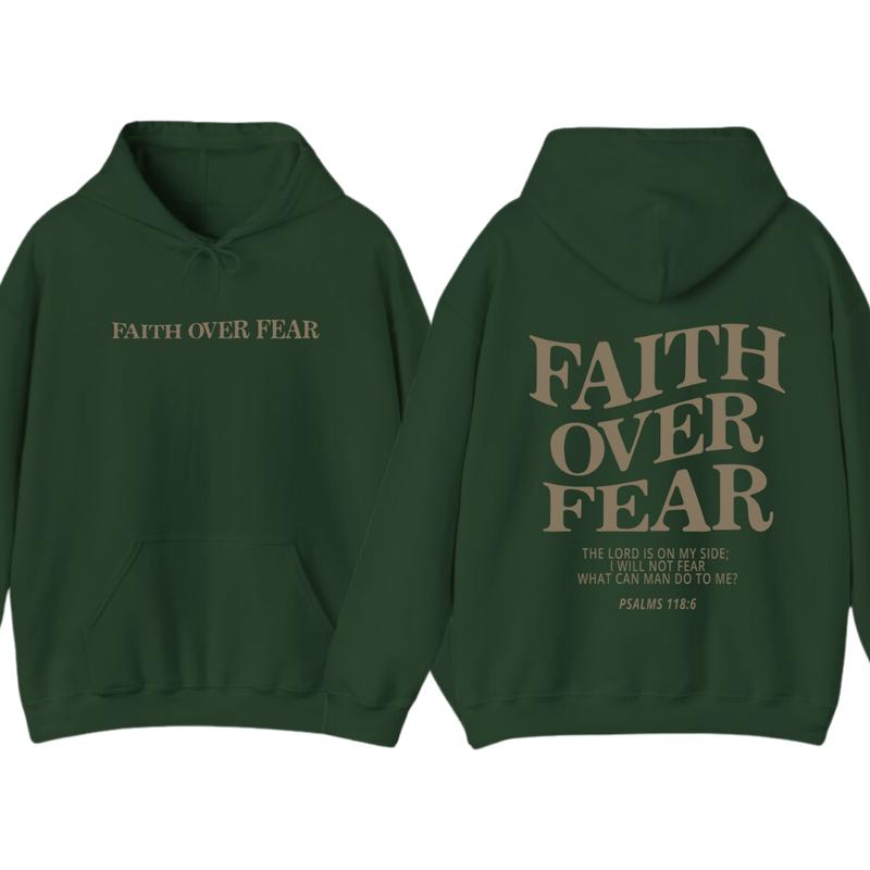Faith over fear christian hoodie ,Christian Jesus trendy Verse and T-shirt Hoodie