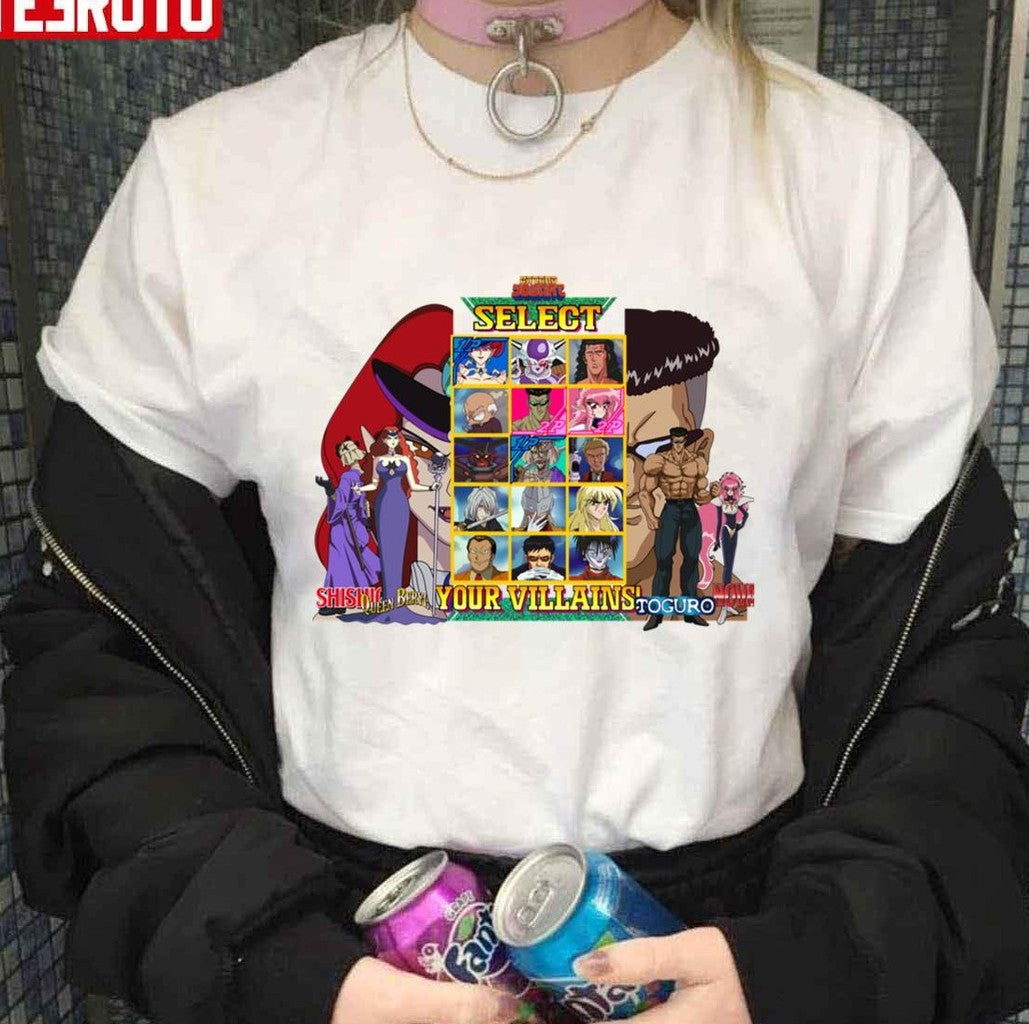 Queen Beryl Vs Toguro Select Your 90s Villains Anime Unisex T-shirt