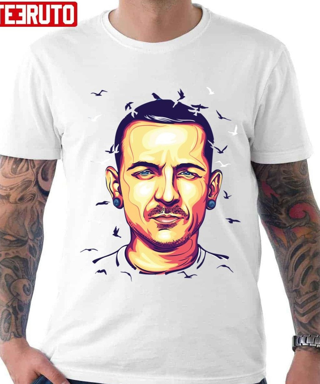 Rock Singer Linkin Park Chester Bennington Vector Art Unisex Hoodie